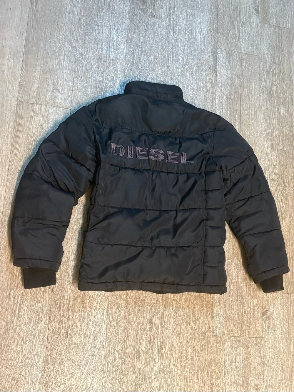 Diesel kids black Puffer Jacket with Zip Chest Pockets